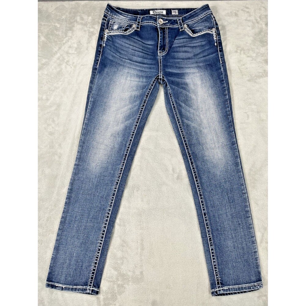 Charme Denim Jeans Womens 31 Medium Wash Thick Contrast Stitch Straight
